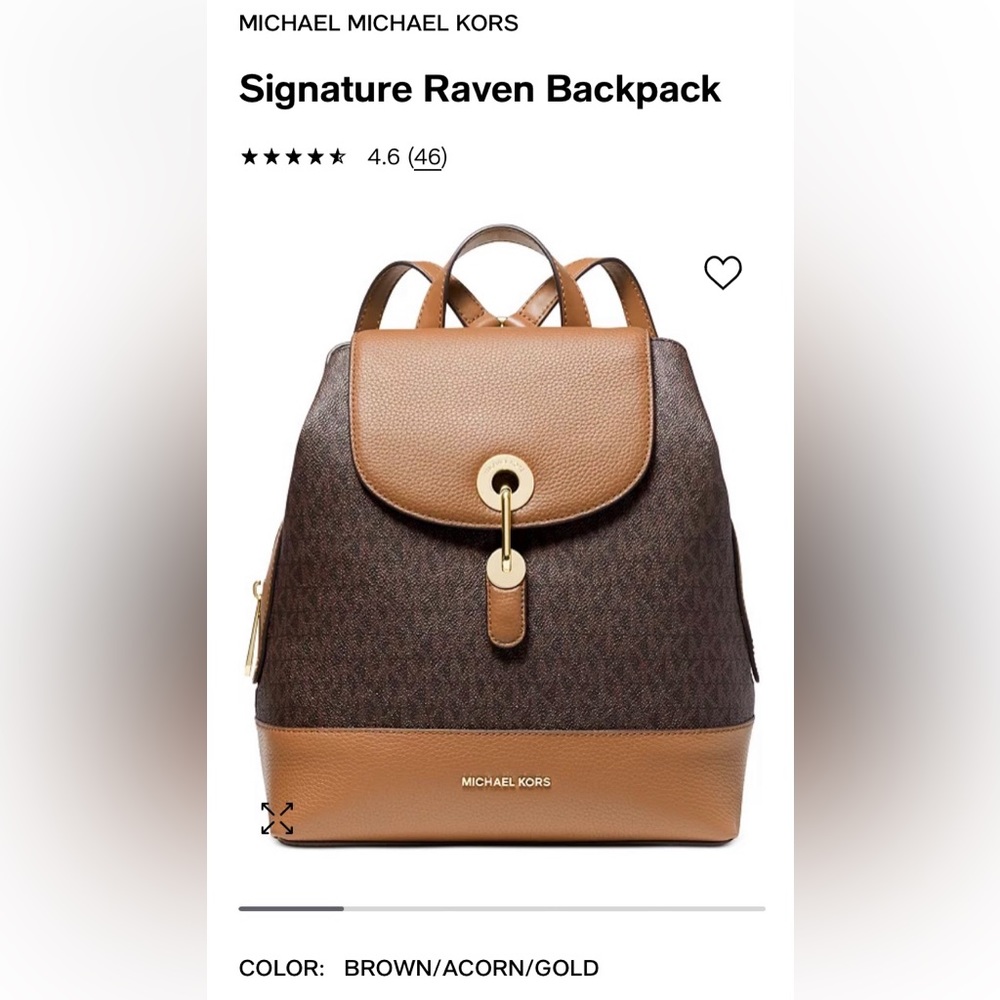 NWOT- MICHAEL KORS SIGNATURE RAVEN BACKPACK. Not included in the 65% off sale